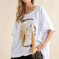 Distressed Frayed Detail Fringe Rhinestone Denim