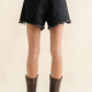 Distressed Frayed Detail Fringe Rhinestone Denim