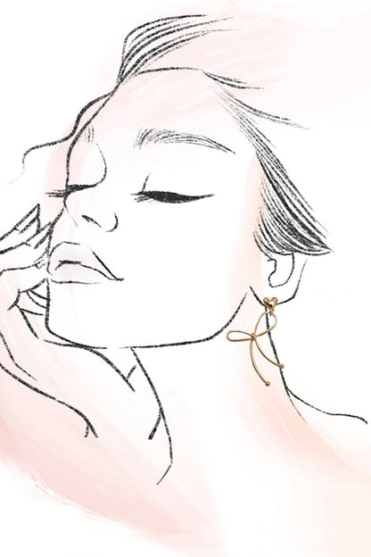 Long Wire Drop Earrings