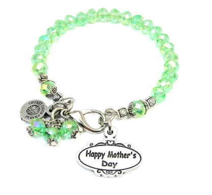 Happy Mother's Day oval Splash Of Color Crystal Bracelet - Southern Sassy Boutique