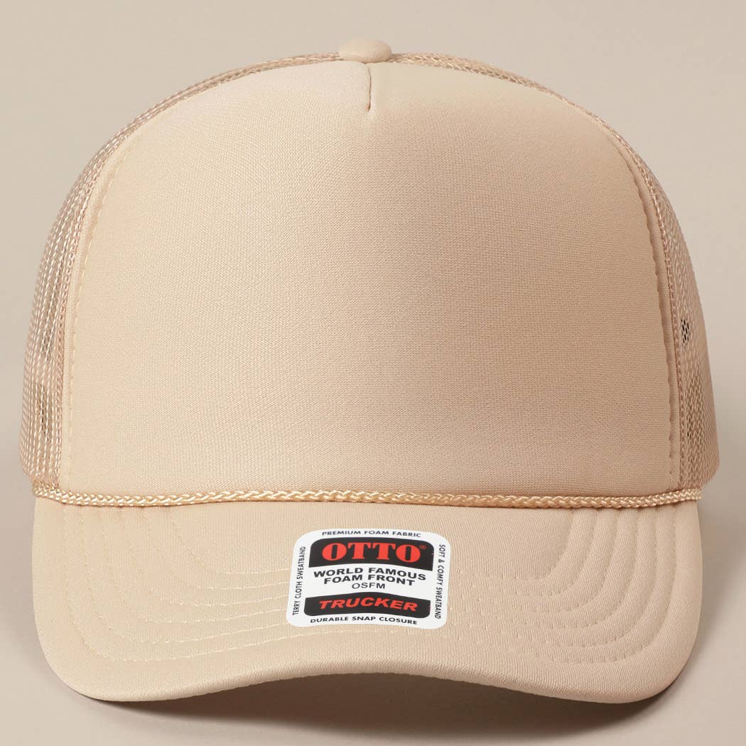 Solid Color OTTO 5-Panel Foam Mesh Back Trucker Hat