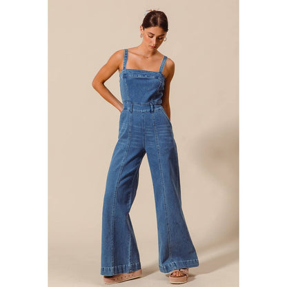 Washed Denim Jumpsuit