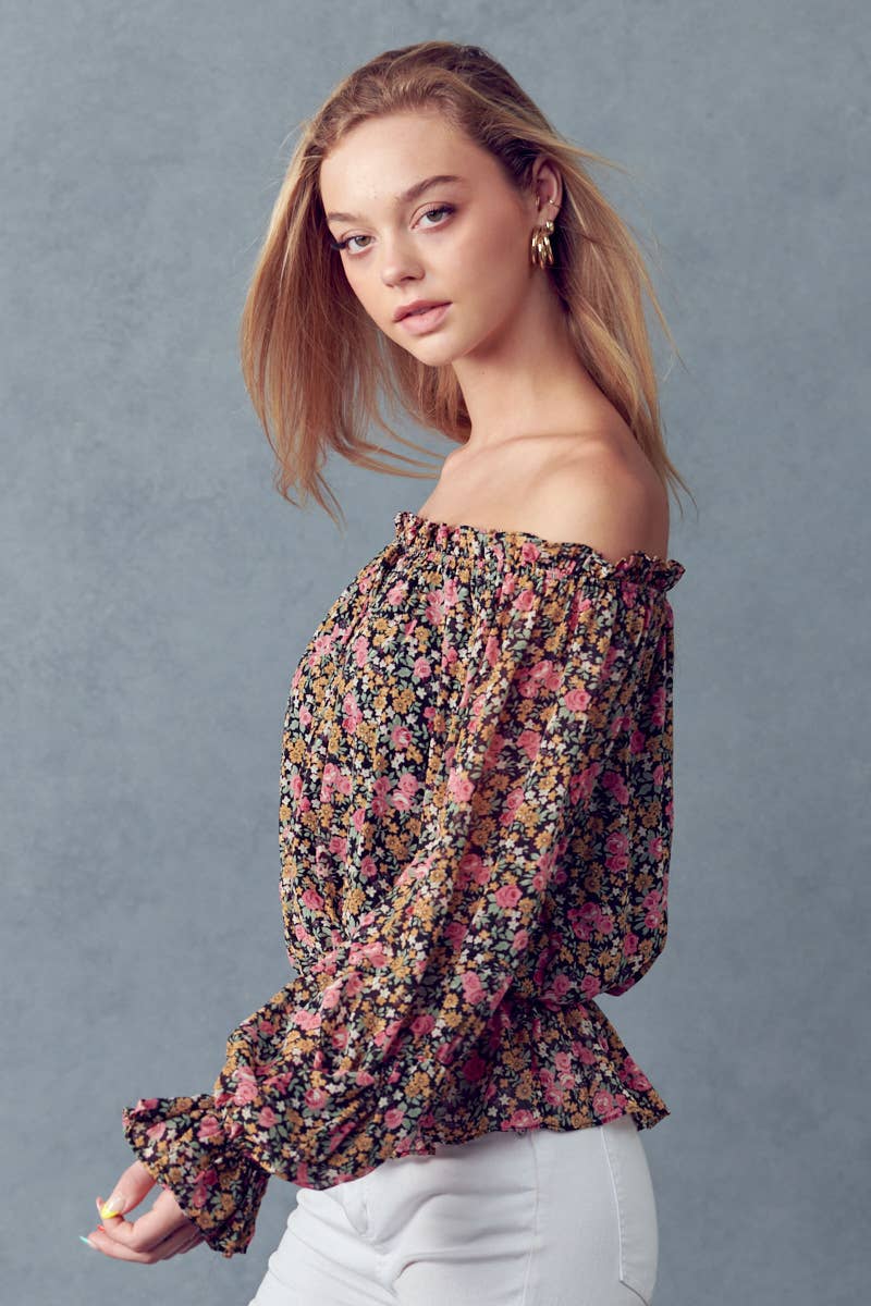 Off-Shoulder Floral Top