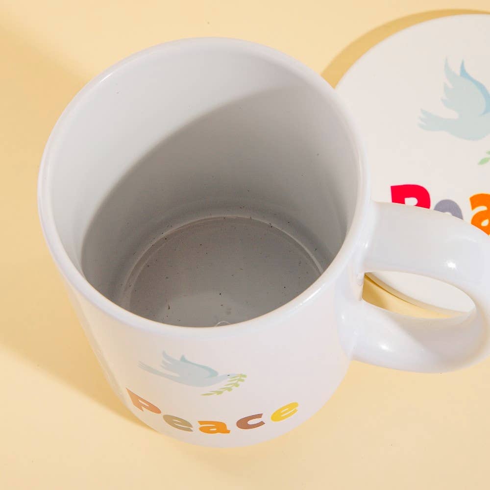 Peace Dove 15 Oz Mug With Matching Coaster Gift Set