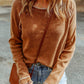Waffle Knit Long Sleeve Top