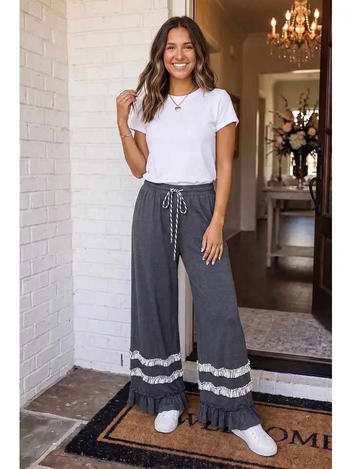 Stripe Ruffle Pant Set