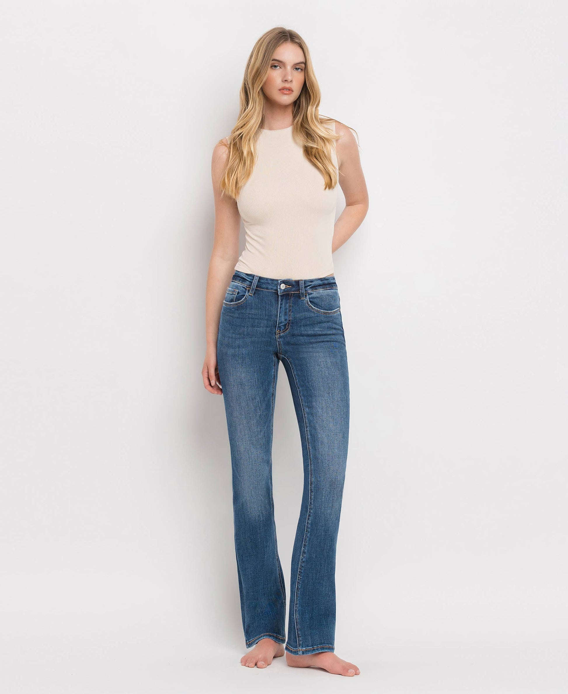 MID RISE BOOTCUT JEANS LV1064 - Southern Sassy Boutique