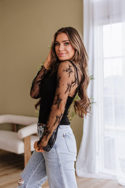 Bowie Lace Long Sleeve Blouse w/ Tank Top - Southern Sassy Boutique