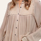 Soft Washed Button Down Waffle Textured Gauze Shirts