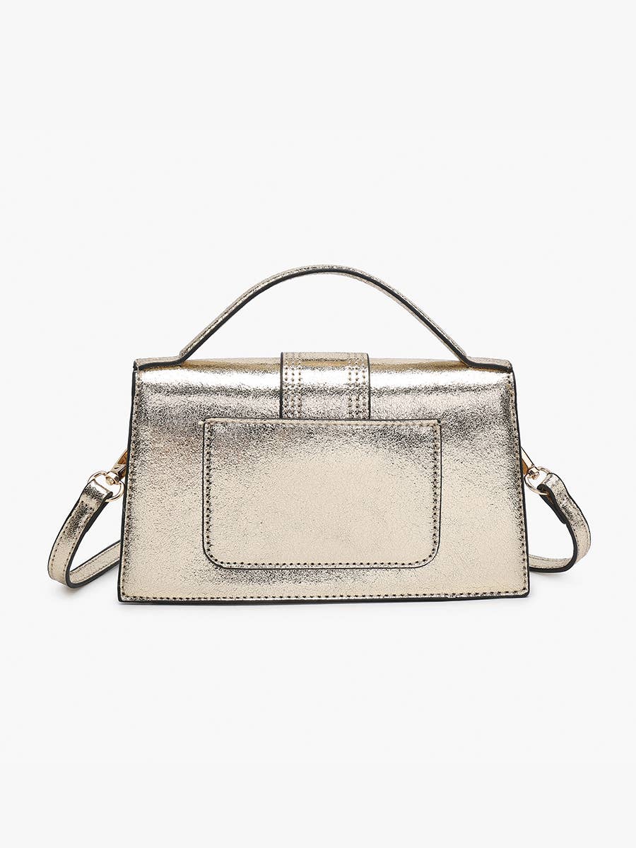 Capri Metallic Satchel w/ Crossbody Strap