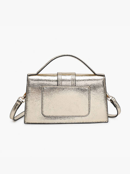 Capri Metallic Satchel w/ Crossbody Strap