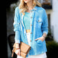 Waffle Acid Wash Oversized Shacket