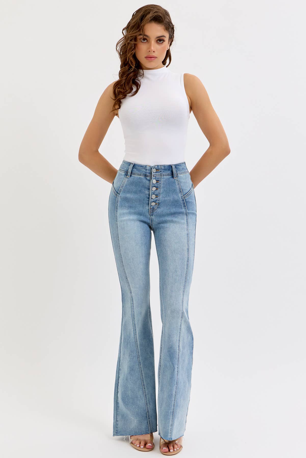 High Rise Seam Details Flare