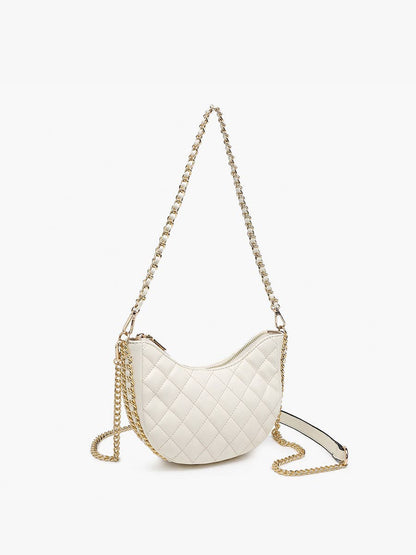 Quilted Shaped Crossbody w/ Chain Straps