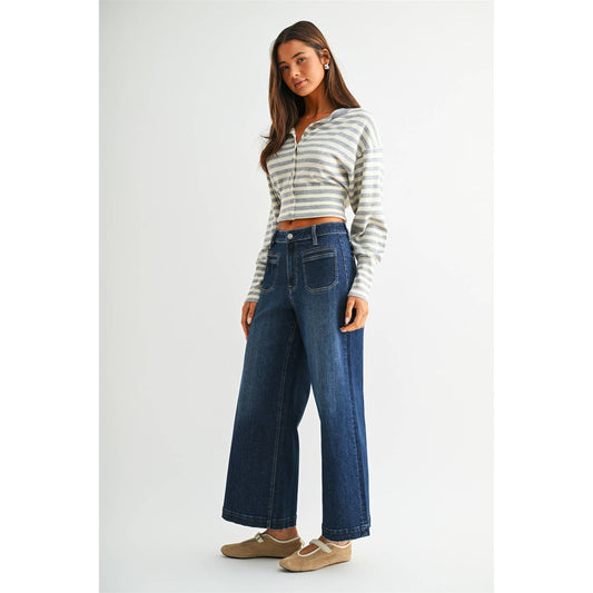 High Ride Wide Leg Crop Denim