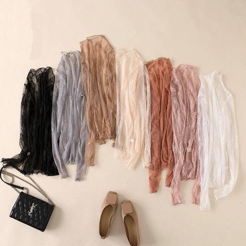 Semi Sheer Mesh Floral Lace Layering See Through Top - Southern Sassy Boutique