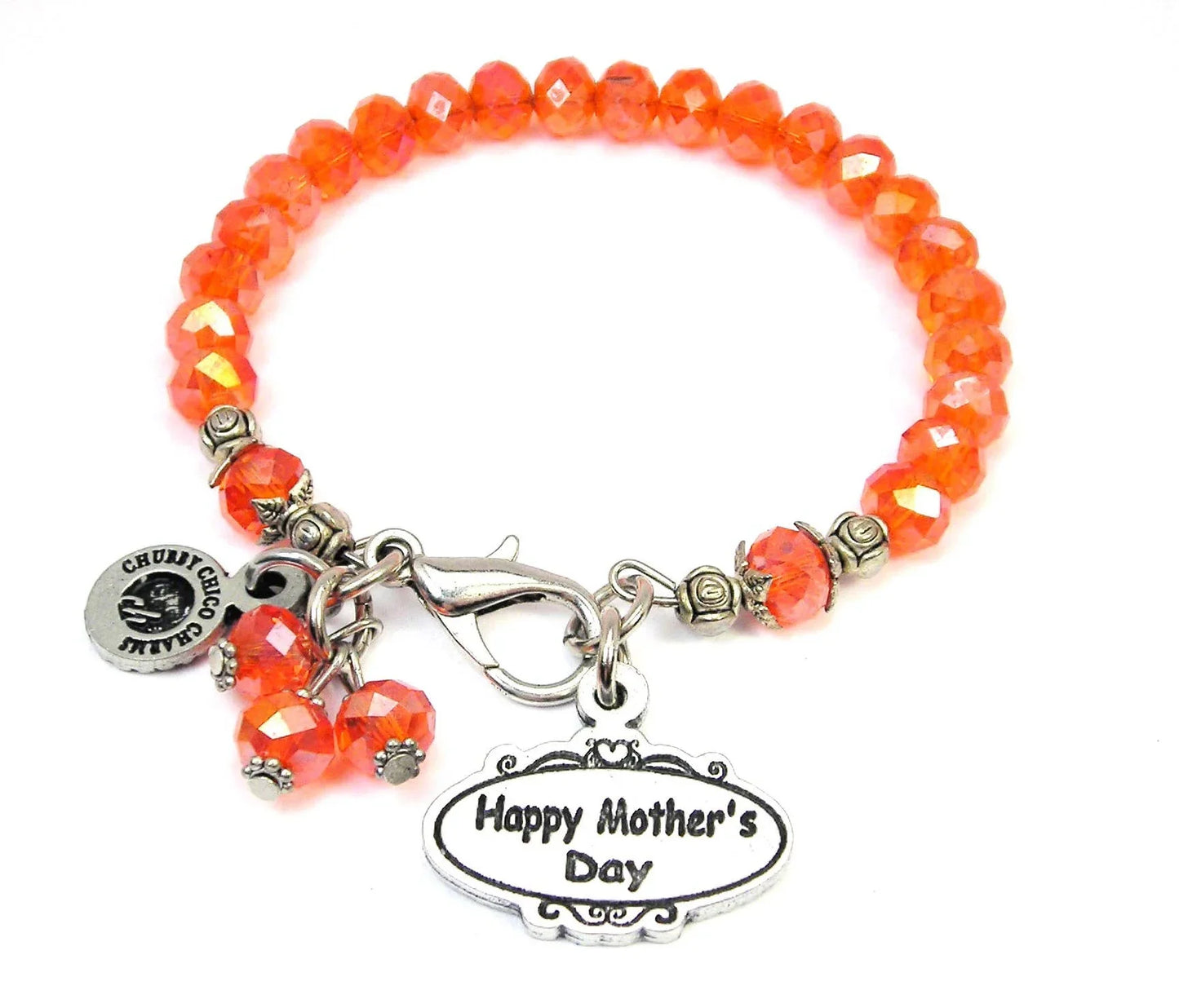 Happy Mother's Day oval Splash Of Color Crystal Bracelet - Southern Sassy Boutique