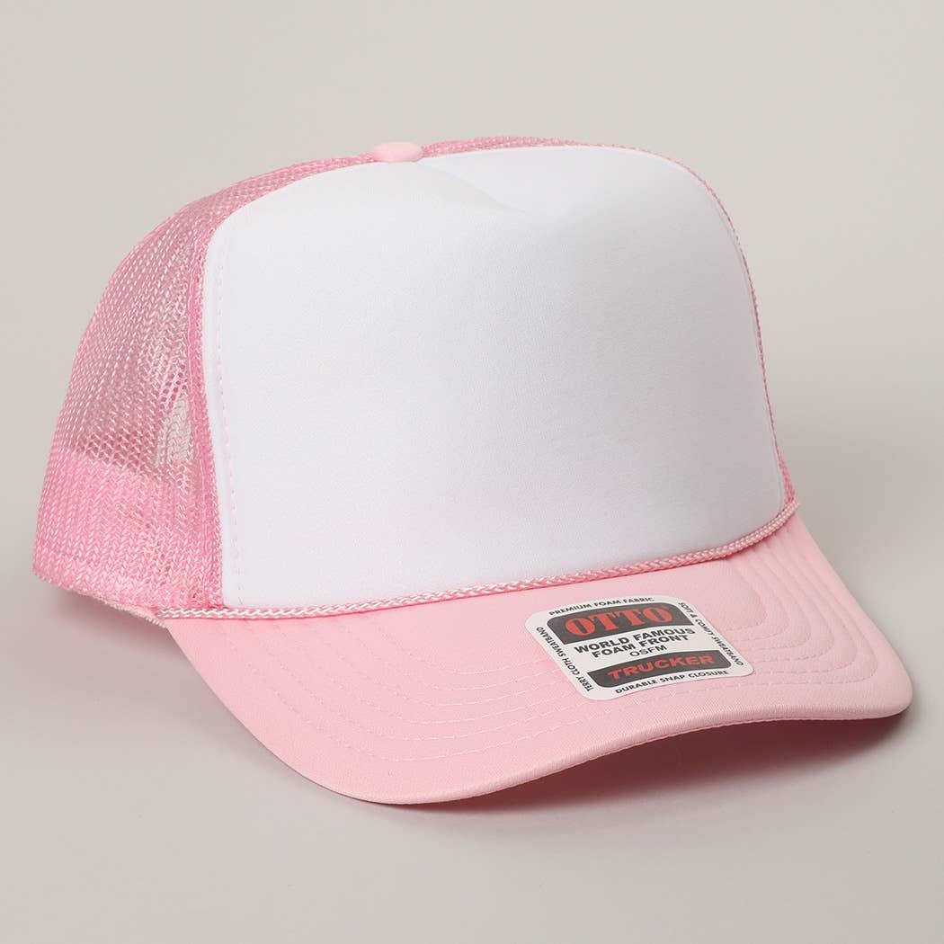 Two-Tone Mesh Back High Crown Foam Trucker Hat - Southern Sassy Boutique