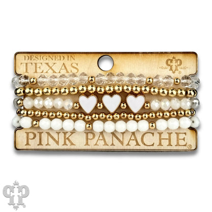 Enamel hearts and faceted bead bracelet - Southern Sassy Boutique