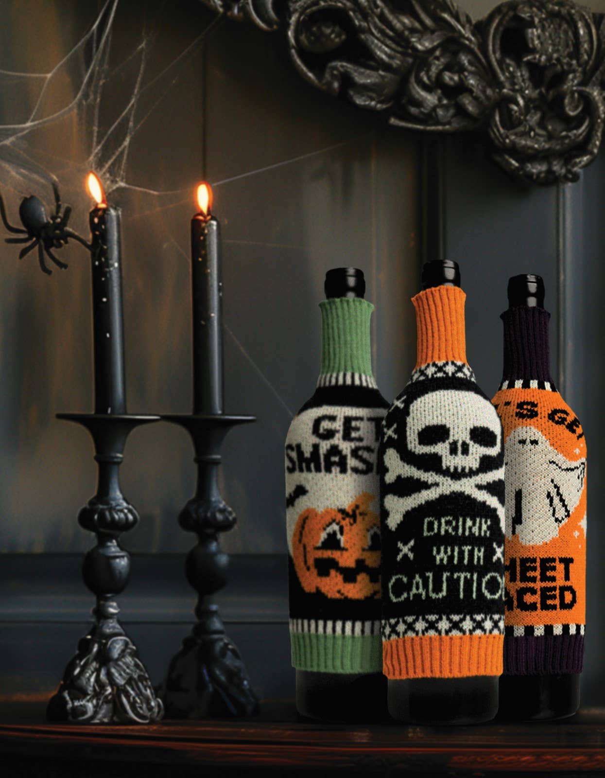 Halloween Witching Hour Wine Bottle Sweaters