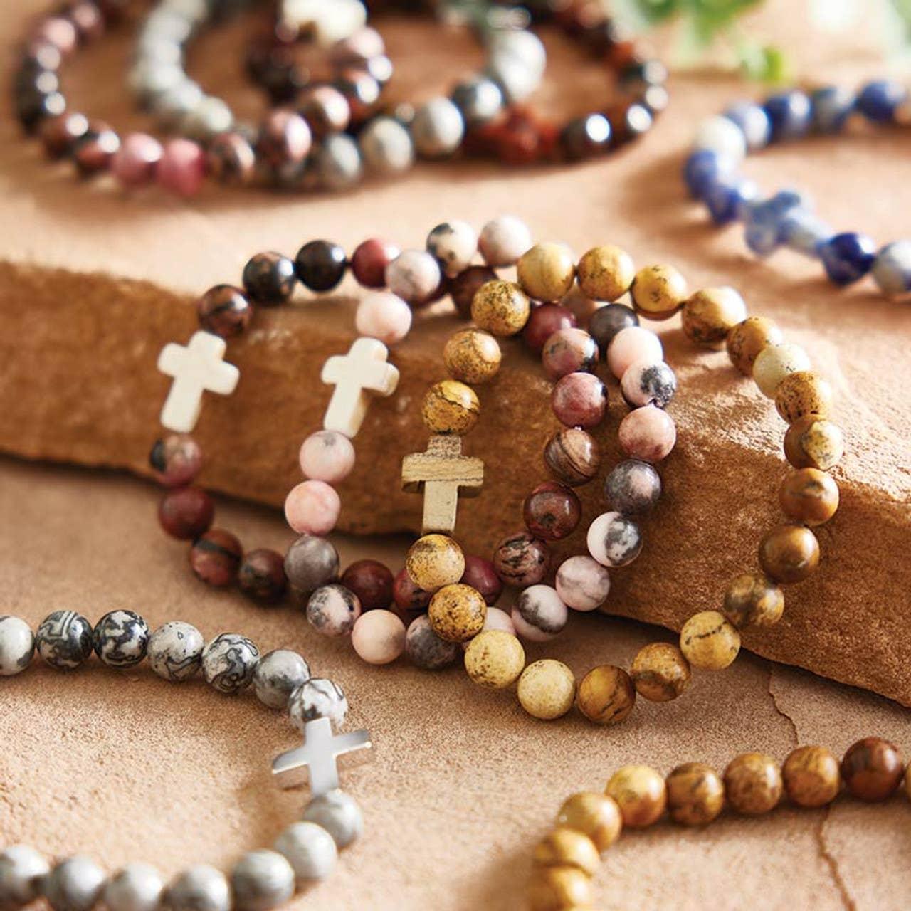 Stone Cross & Bead Bracelets - Southern Sassy Boutique