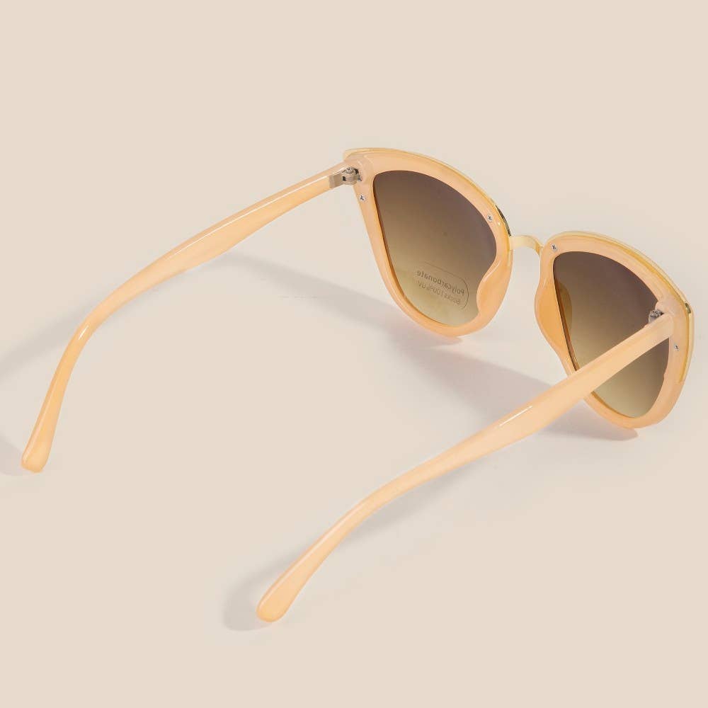 Metallic Accent Cat Eye Sunglasses Set