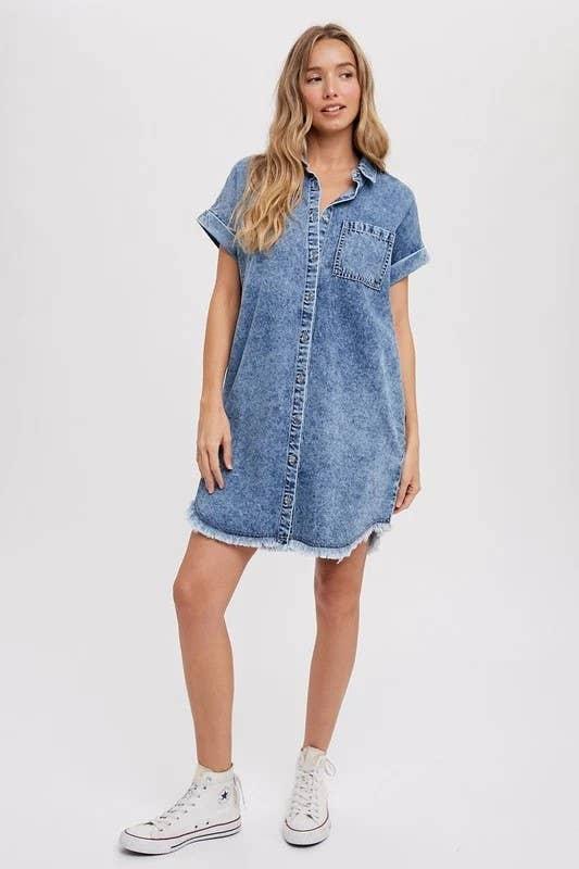 Looses Denim Cardigan Dress - Southern Sassy Boutique