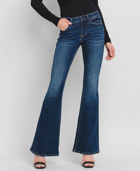 MID RISE SUPER FLARE JEANS - Southern Sassy Boutique