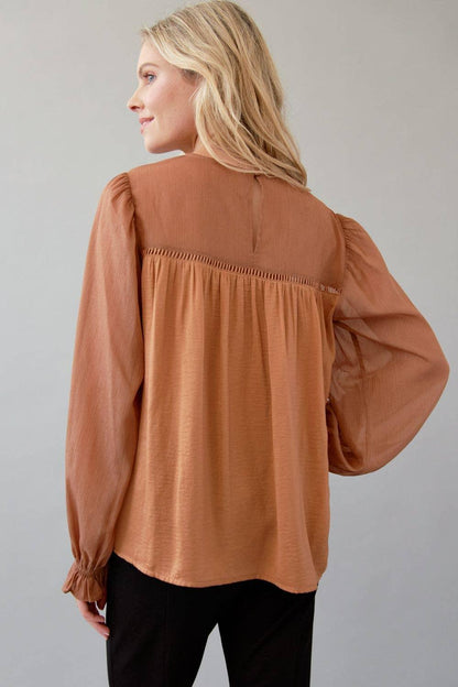 Shimmer Satin Blouse - Southern Sassy Boutique