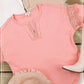 Embroidered Crochet V-neck Long Sleeve Top