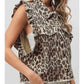 Short sleeve ruffle denim vest