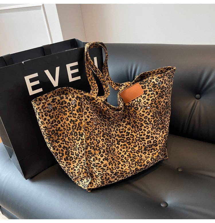 Leopard Print Shoulder Bag Large Capacity Tote Bag