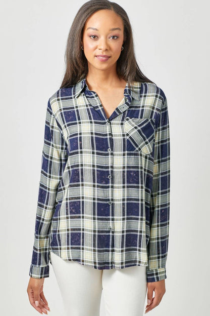 Plaid Button Down Shirt - Southern Sassy Boutique
