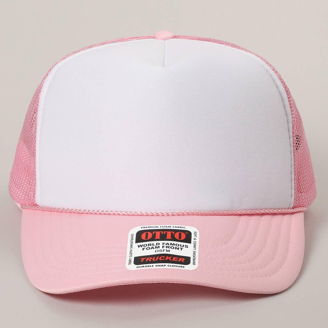 Two-Tone Mesh Back High Crown Foam Trucker Hat - Southern Sassy Boutique