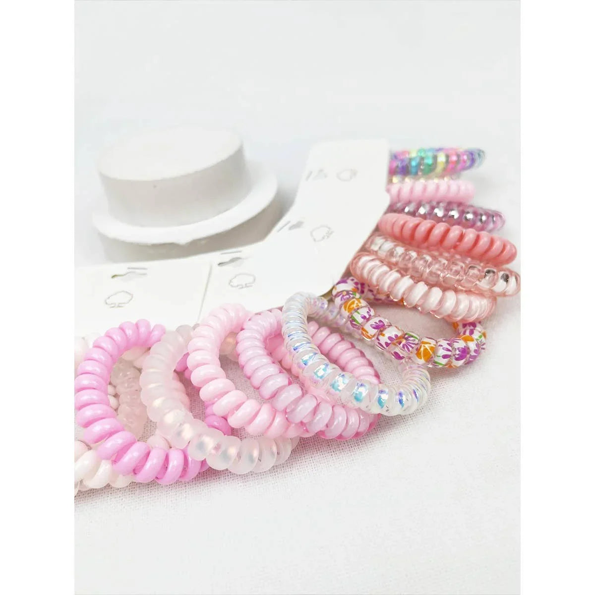 Pink Multi Design Spiral Hair Ties - Southern Sassy Boutique