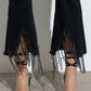 RHINESTONE FRINGE DENIM PANTS