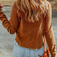 Waffle Knit Long Sleeve Top