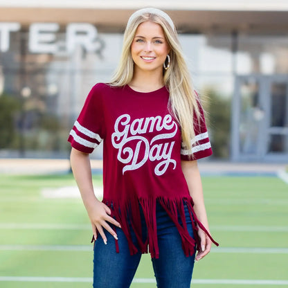 Fringe Florida State and Florida Sequins Top - Southern Sassy Boutique