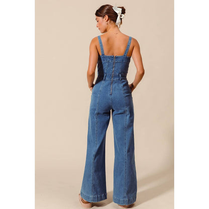 Washed Denim Jumpsuit