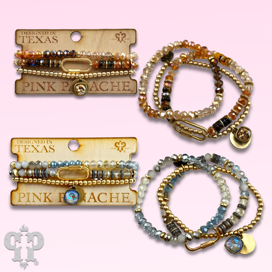 Three strand bracelet with screw lock and Austrian crystal