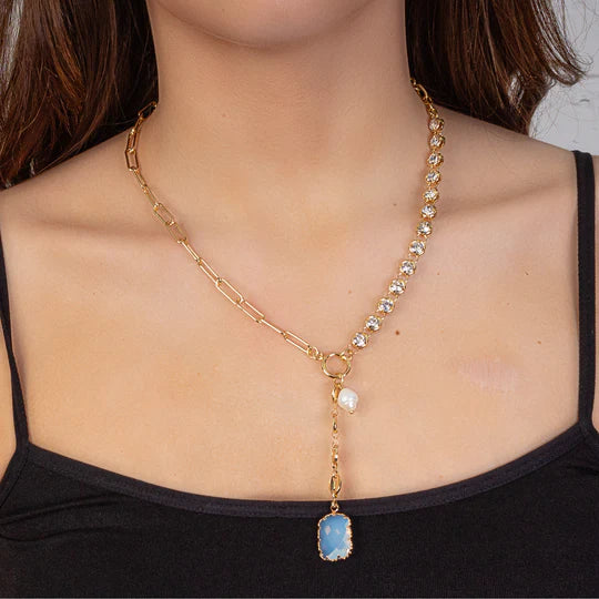 Crystal Drop Pendant Necklace