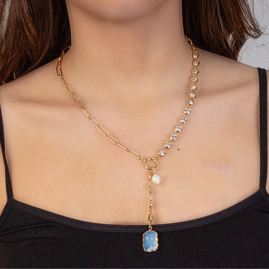 Crystal Drop Pendant Necklace