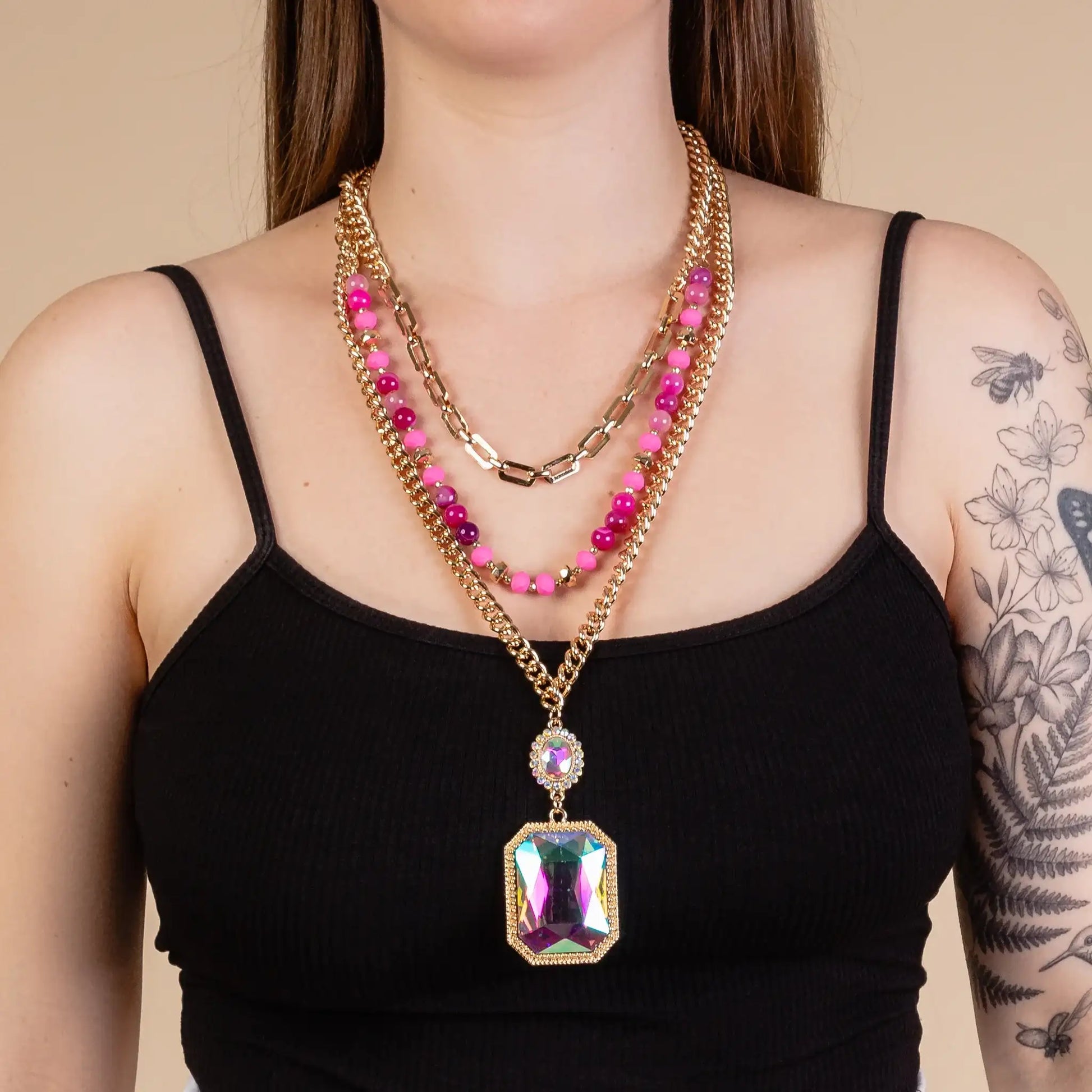 Layered Crystal Necklace