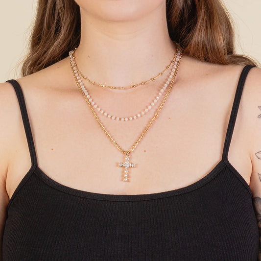 Dainty Layered Cross Necklace