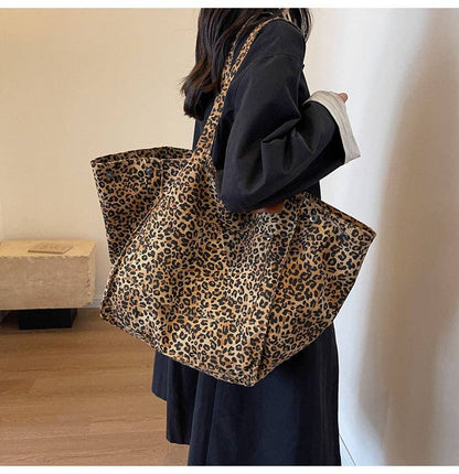 Leopard Print Shoulder Bag Large Capacity Tote Bag