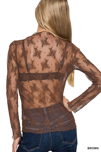 Lace See-through Layering Top