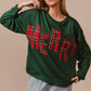 Plaid Merry Lettering Christmas Fleece Sweatshirt