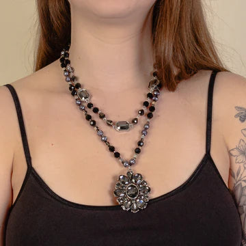 Rhinestone Medallion Necklace