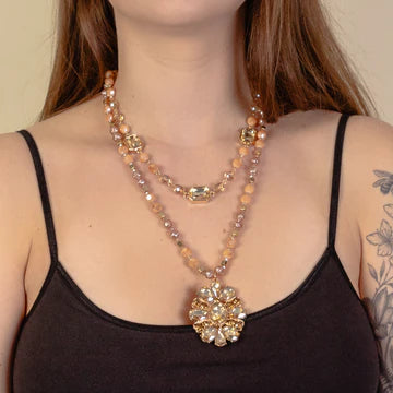 Rhinestone Medallion Necklace