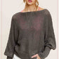 Lightweight Dolman Sleeve Boat Neck Sweater Top